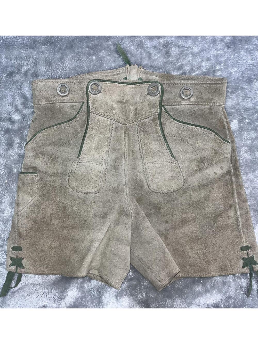 Vintage Hubertus Lederhosen Suede Shorts 74 West Germany Bavarian Costume